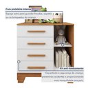 Ver mais imagens de Quarto de Bebê Completo Gêmeos com Guarda-Roupa, 2 Berços e Cômoda Gael Branco/Amadeirado