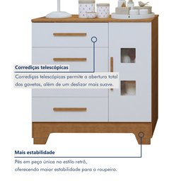 Quarto de Bebê Completo Gêmeos com Guarda-roupa, 2 Berços e Cômoda Gael - 13