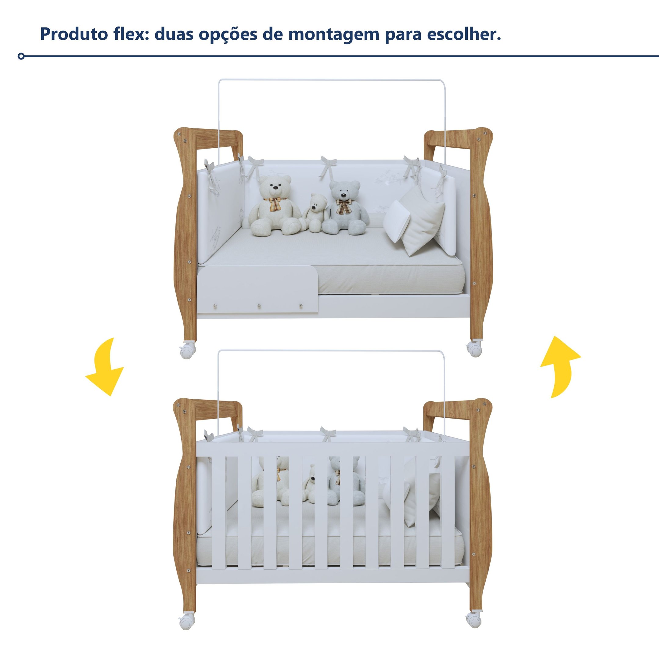 Quarto de Bebê Completo Gêmeos com Guarda-roupa, 2 Berços e Cômoda Gael - 12