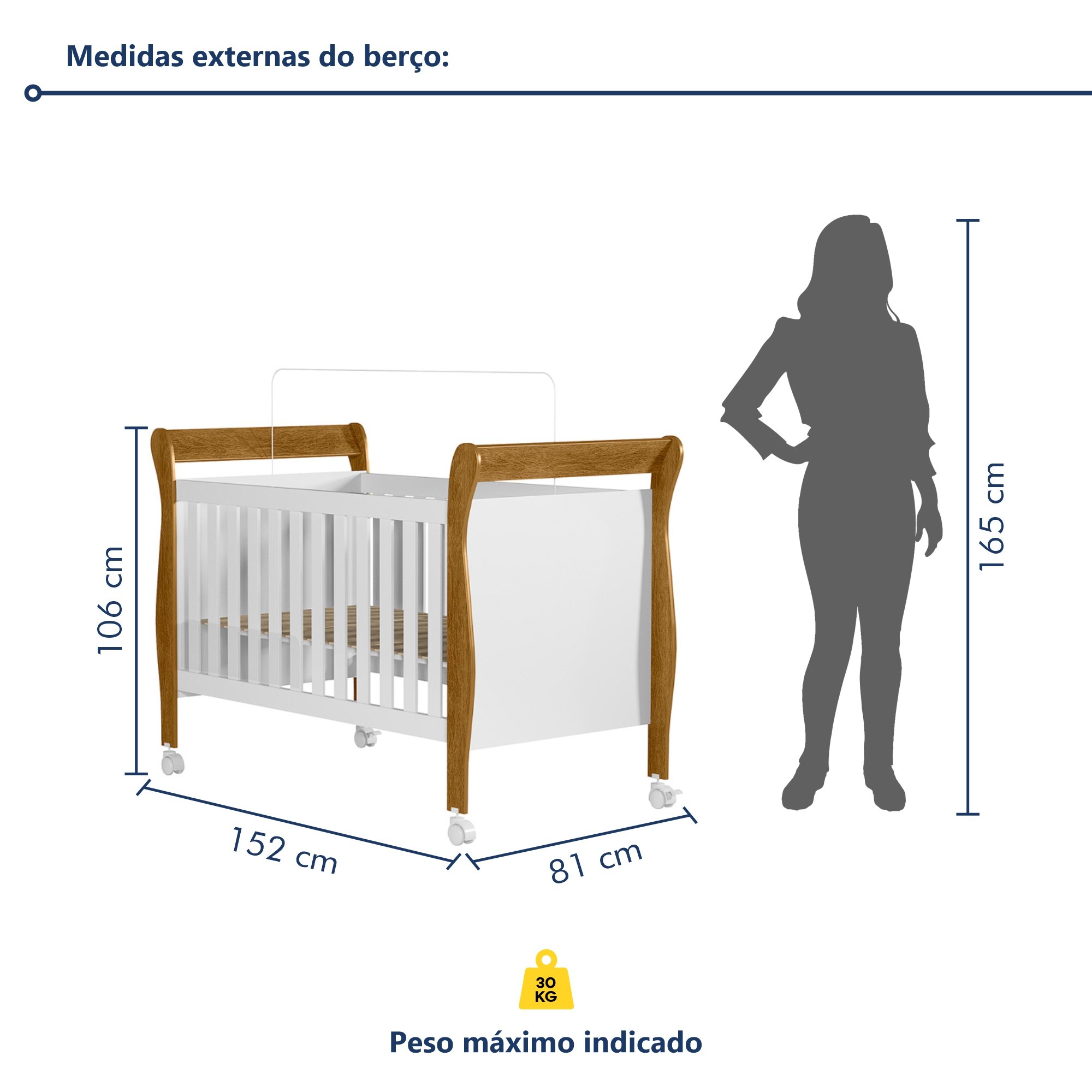 Quarto de Bebê Completo Gêmeos com Guarda-roupa, 2 Berços e Cômoda Gael - 17