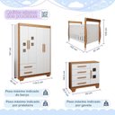 Ver imagem 3 de Quarto de Bebê Completo Gêmeos com Guarda-Roupa, 2 Berços e Cômoda Gael