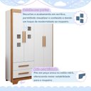 Ver imagem 5 de Quarto de Bebê Completo Gêmeos com Guarda-Roupa, 2 Berços e Cômoda Gael