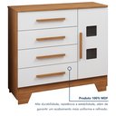 Ver imagem 7 de Quarto de Bebê Completo Gêmeos com Guarda-Roupa, 2 Berços e Cômoda Gael Branco/Amadeirado