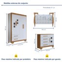 Ver imagem 3 de Quarto de Bebê Completo Gêmeos com Guarda-roupa, 2 Berços e Cômoda Gael