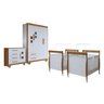 Quarto de Bebê Completo Gêmeos com Guarda-roupa, 2 Berços e Cômoda Gael - 2