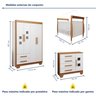 Quarto de Bebê Completo Gêmeos com Guarda-roupa, 2 Berços e Cômoda Gael - 3