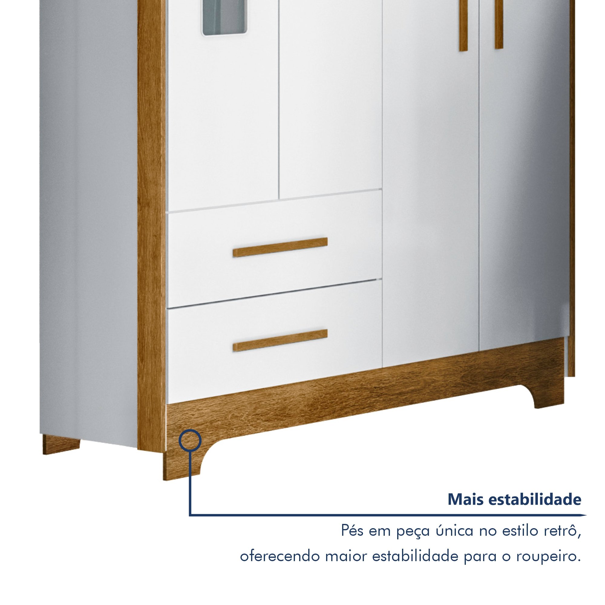 Quarto de Bebê Completo Gêmeos com Guarda-roupa, 2 Berços e Cômoda Gael - 4