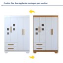 Ver imagem 7 de Quarto de Bebê Completo Gêmeos com Guarda-roupa, 2 Berços e Cômoda Gael