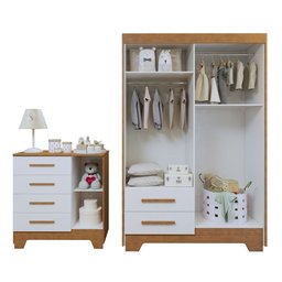 Quarto de Bebê Completo Gêmeos com Guarda-roupa, 2 Berços e Cômoda Gael - 20