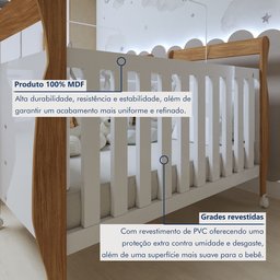 Quarto de Bebê Completo Gêmeos com Guarda-roupa, 2 Berços e Cômoda Gael - 10