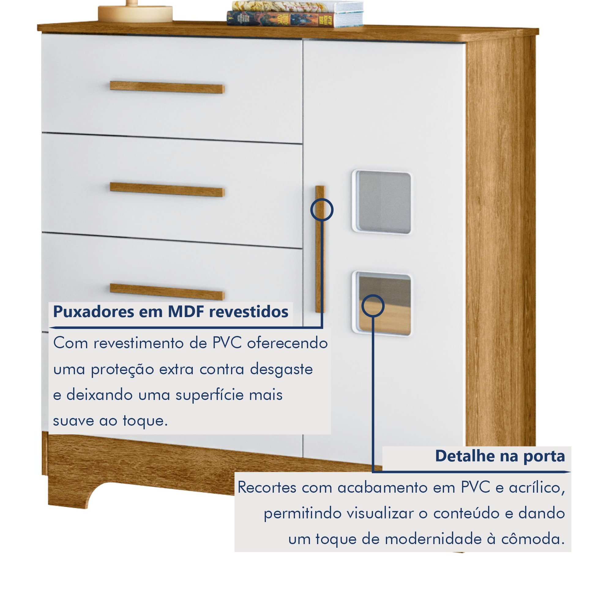 Quarto de Bebê Completo Gêmeos com Guarda-roupa, 2 Berços e Cômoda Gael - 14