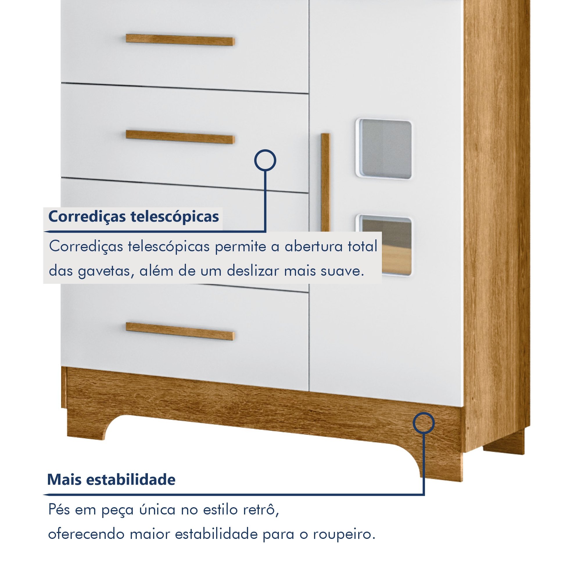 Quarto de Bebê Completo Gêmeos com Guarda-roupa, 2 Berços e Cômoda Gael - 13