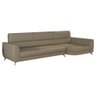 Sofá Decorativo 3 Lugares Giant com Chaise Courvin Nude - Gran Belo - 1