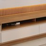 Painel e Bancada Rack Sala de Estar 297cm Madalena Modulado Led Ripado Tv até 70 Tauari/off White G7 - 7