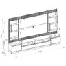 Painel e Bancada Rack Sala de Estar 297cm Madalena Modulado Led Ripado Tv até 70 Tauari/off White G7 - 4