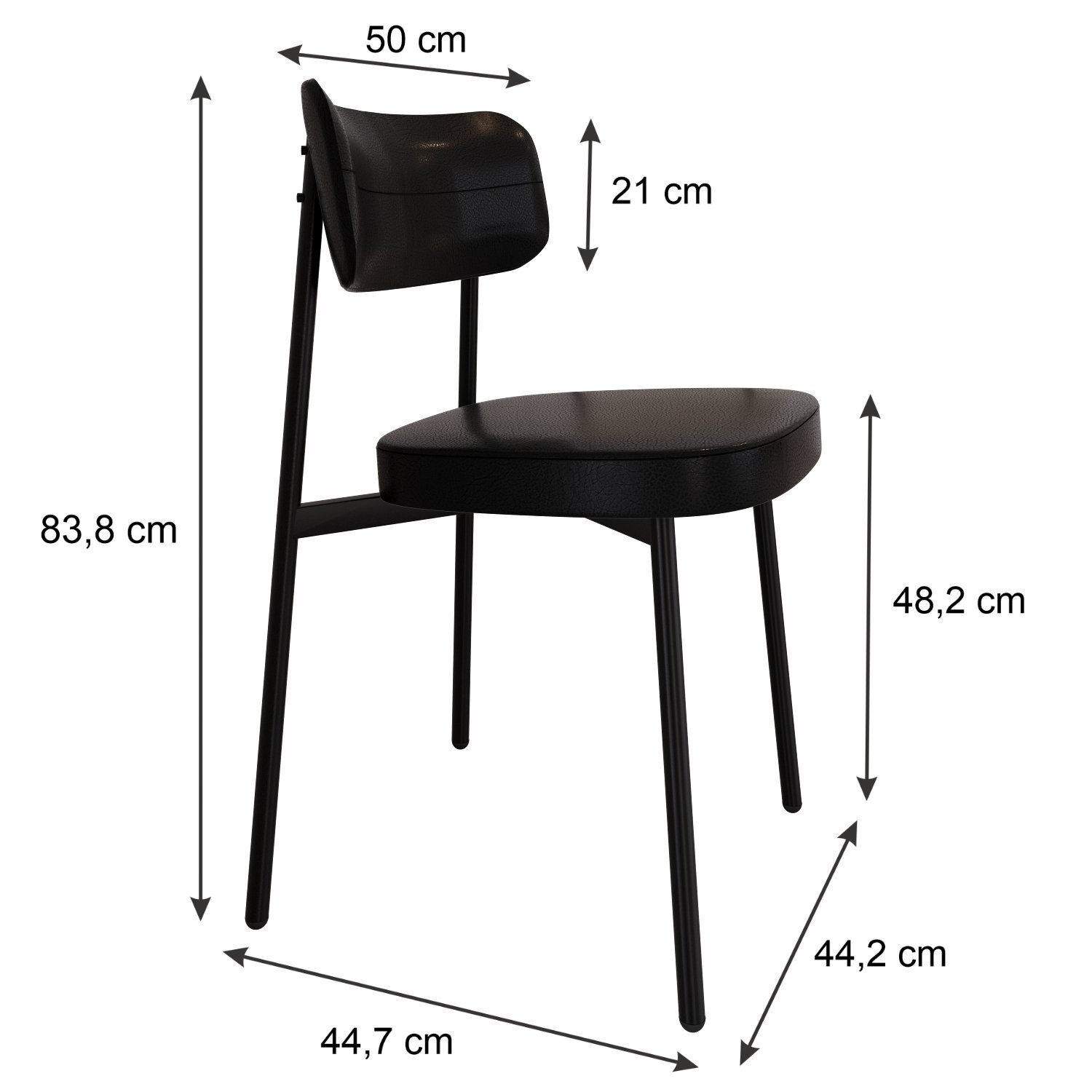 Cadeira Alloa Fixa com 4 Pés 500 X 447 X 838 Mm com 1 Unidade - 4