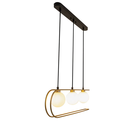 Ver imagem 4 de Pendente Beat Preto e Dourado (c)68cm (l)12cm (a)18cm 3x75w G9