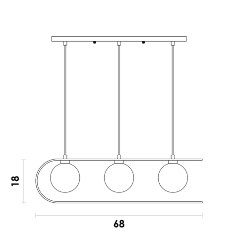 Pendente Beat Preto e Dourado (c)68cm (l)12cm (a)18cm 3x75w G9