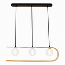 Ver mais imagens de Pendente Beat Preto e Dourado (c)68cm (l)12cm (a)18cm 3x75w G9
