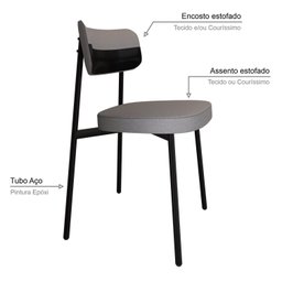 Cadeira Alloa Fixa com 4 Pés 500 X 447 X 838 Mm com 1 Unidade - 5