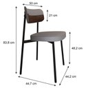 Ver imagem 4 de Cadeira Alloa Fixa com 4 Pés 500 x 447 x 838 mm com 1 Unidade Cinza/Whisky