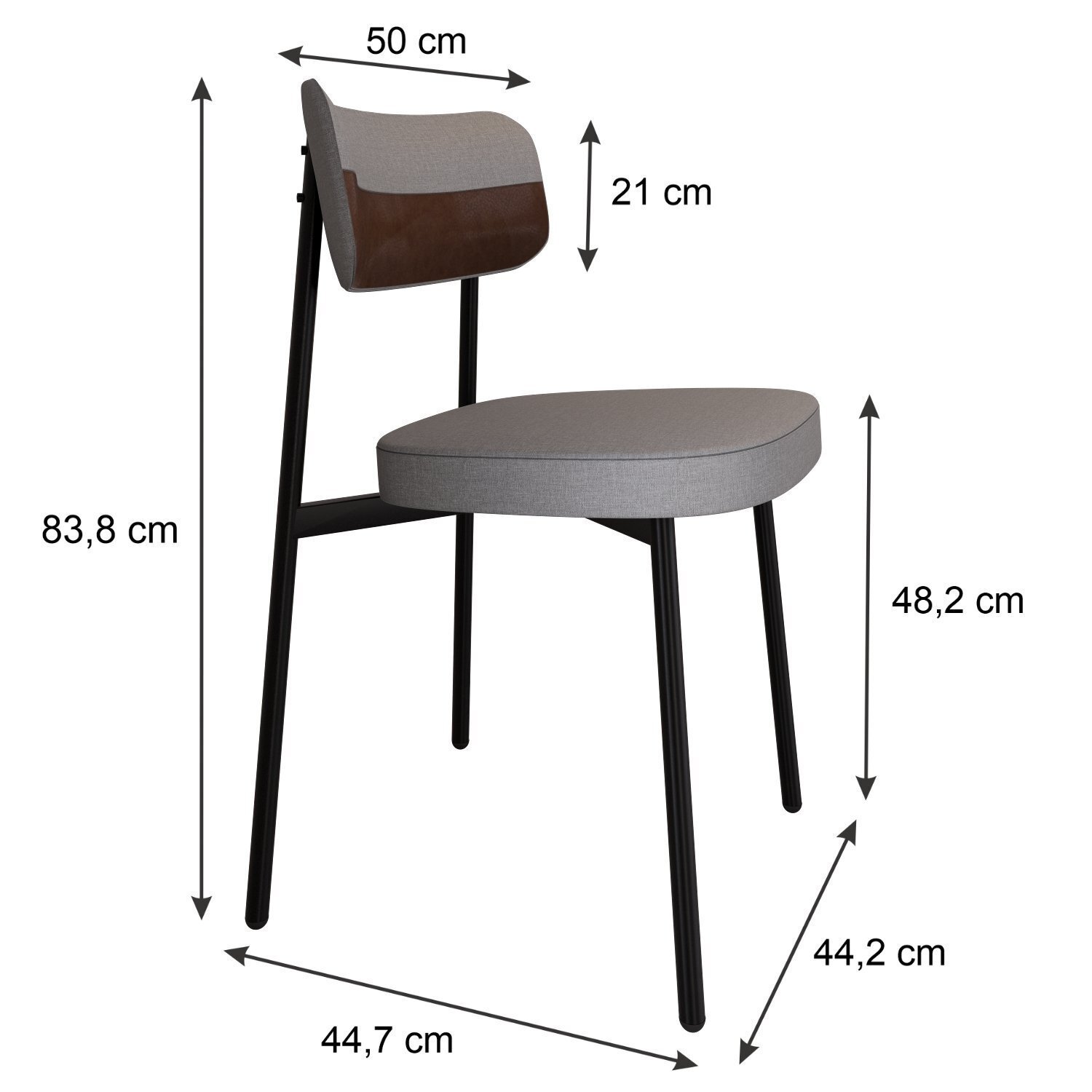 Cadeira Alloa Fixa com 4 Pés 500 X 447 X 838 Mm com 1 Unidade - 4