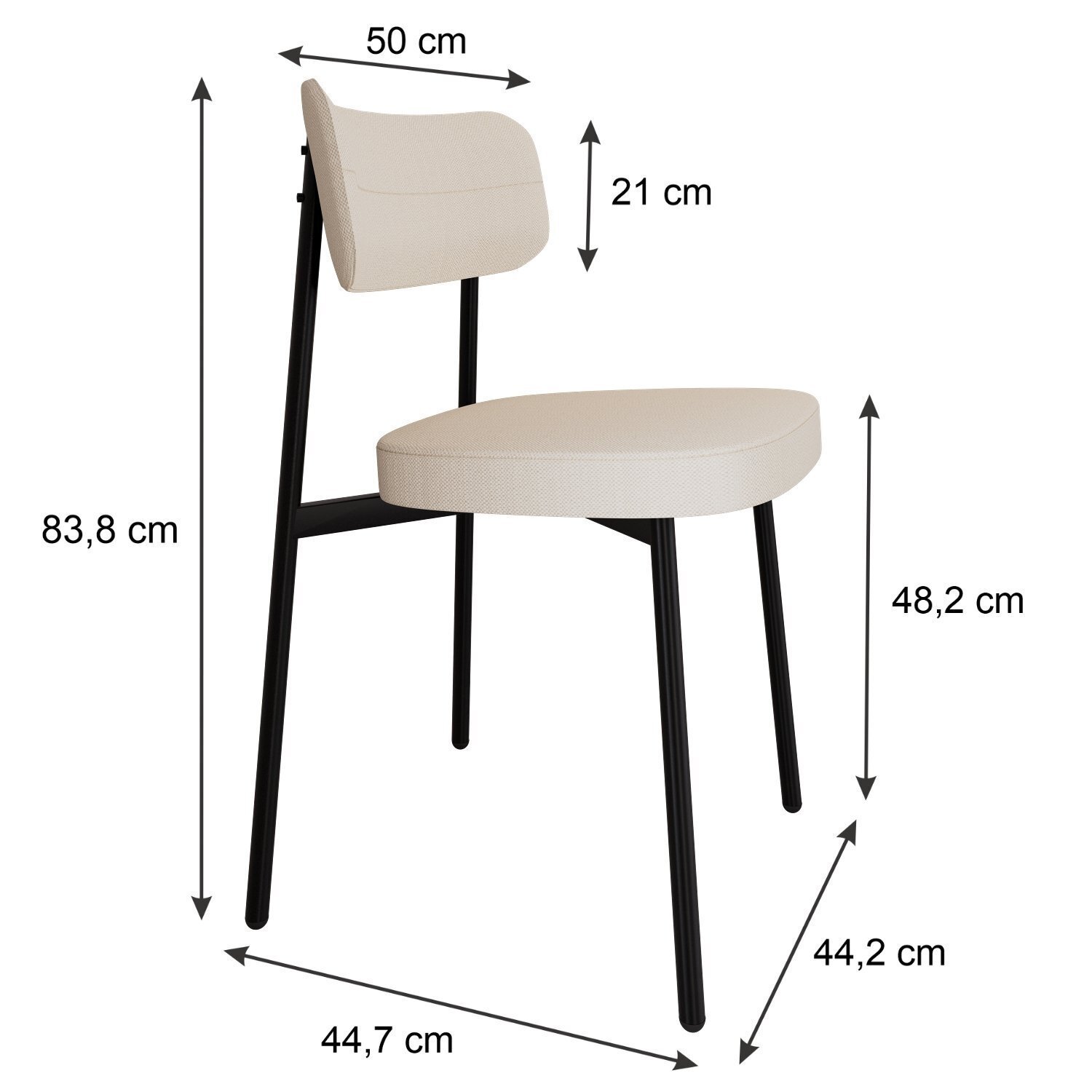 Cadeira Alloa Fixa com 4 Pés 50 X 44,7 X 83,8 Cm com 1 Unidade - 4