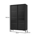 Ver imagem 4 de Cristaleira Refresh 2 Portas 3 Prateleiras com Vidro Preto - BRV