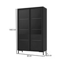 Ver imagem 4 de Cristaleira Refresh 2 Portas 3 Prateleiras com Vidro Preto - Brv