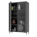 Ver imagem 3 de Cristaleira Refresh 2 Portas 3 Prateleiras com Vidro Preto - BRV