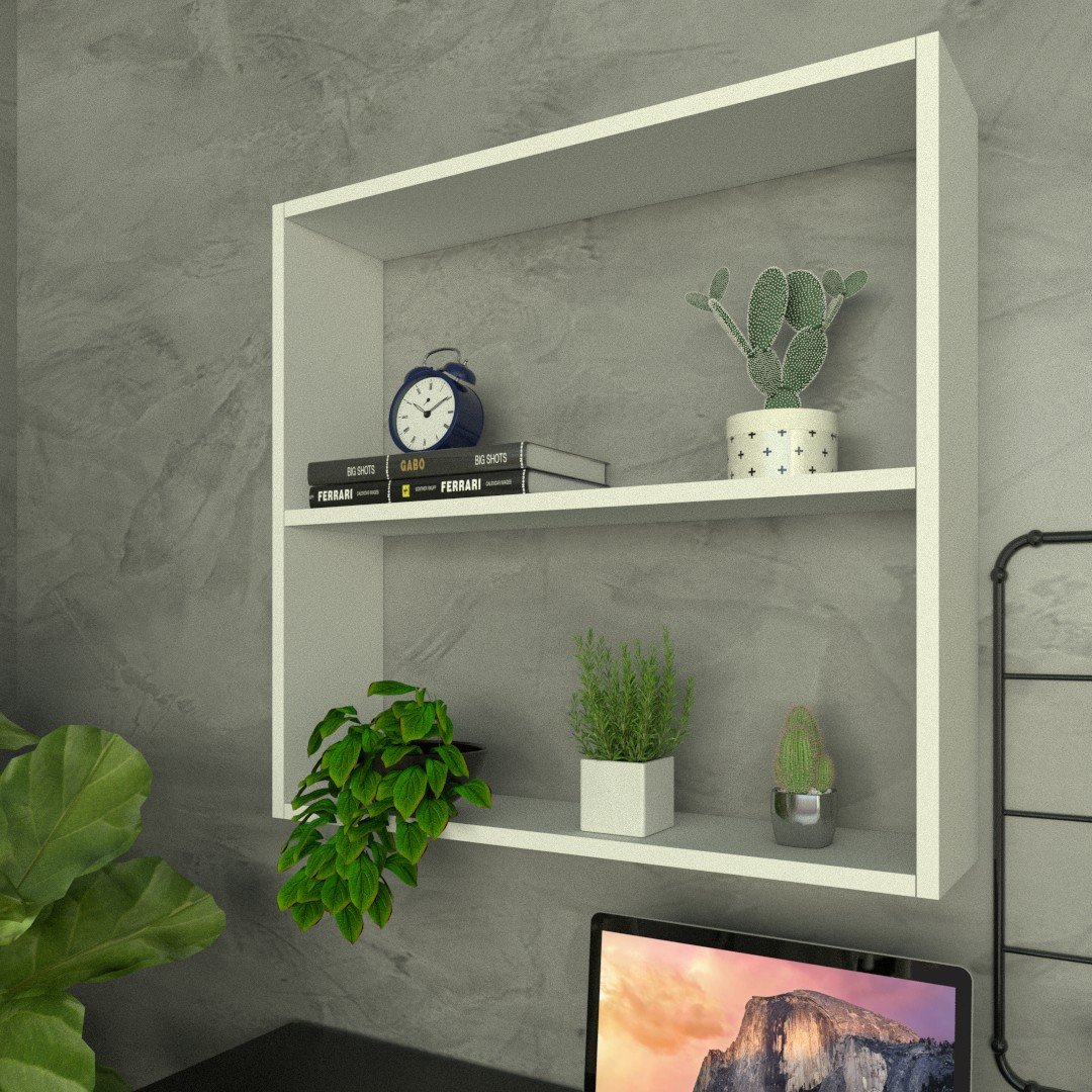 Nicho P15cm Minimalista Branco Mdf Organizador Escritório Quarto Sala - Rufatto Decorações - 3