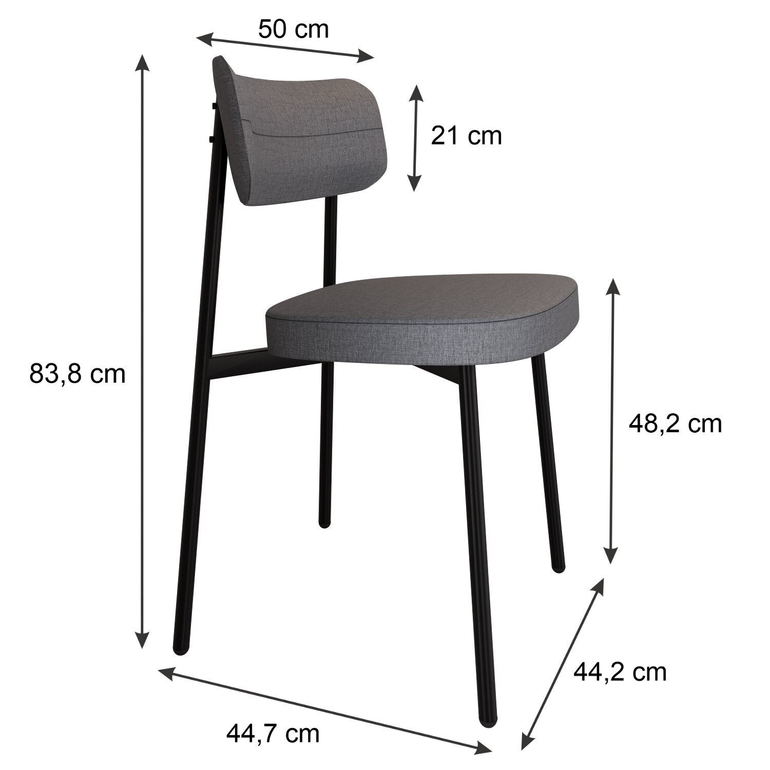 Cadeira Alloa Fixa com 4 Pés 500 X 447 X 838 Mm com 2 Unidades - 4