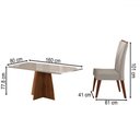 Ver imagem 3 de Mesa de Jantar 6 Lugares Stilo com Vidro Mel/off White/veludo Pastel - Viero Móveis