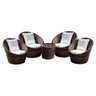 Conjunto de Poltronas Fibra Sintética Bola - 4 Poltronas + 1 Mesa Centro - Tecido Duna Cru - 1