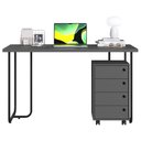Ver imagem 1 de Kit Mesa Industrial para Escritório e Gaveteiro 4 Gavetas Grafite Placa e Ponto Elegante