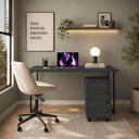 Ver imagem 7 de Kit Mesa Industrial para Escritório e Gaveteiro 4 Gavetas Grafite Placa e Ponto Elegante