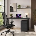 Ver imagem 5 de Kit Mesa Industrial para Escritório e Gaveteiro 4 Gavetas Grafite Placa e Ponto Elegante