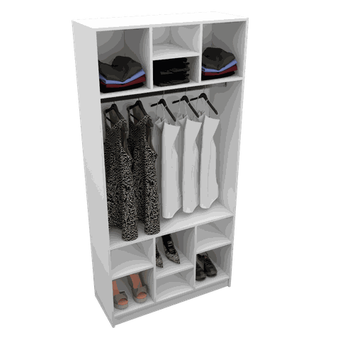 MODULO CLOSET OU LOJA COM CABIDEIRO M90.2021.B (CASA) MUNDI MOVEIS