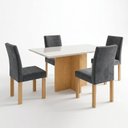 Ver imagem 2 de Conjunto de Mesa de Jantar 4 Lugares Carol e Cadeiras Espanha Cinamomo e Off White