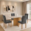Ver imagem 1 de Conjunto de Mesa de Jantar 4 Lugares Carol e Cadeiras Espanha Cinamomo e Off White