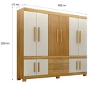 Ver imagem 2 de Guarda Roupa Bem Te Vi Casal 10 Portas 3 Gavetas Valdemóveis Cor Cinamomo Off White