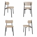 Ver imagem 1 de Cadeira Alloa Fixa com 4 Pés 500 x 447 x 838 mm com 4 Unidades Bege/Corriente Areia