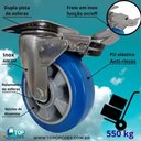 Ver imagem 5 de Rodizio Inox Industrial Giratório 6 Pol. Anti-risco C/ Freio 550 Kg