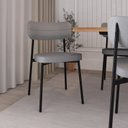 Ver imagem 3 de Cadeira Fixa com 4 Pés 50 x 44,7 x 83,8 cm com 4 Unidades Alloa Cinza