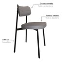 Ver imagem 5 de Cadeira Fixa com 4 Pés 50 x 44,7 x 83,8 cm com 4 Unidades Alloa Cinza