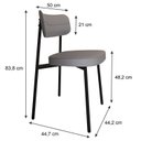 Ver imagem 4 de Cadeira Fixa com 4 Pés 50 x 44,7 x 83,8 cm com 4 Unidades Alloa Cinza