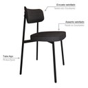 Ver imagem 5 de Cadeira Fixa com 4 Pés 50 x 44,7 x 83,8 cm com 4 Unidades Alloa Preto
