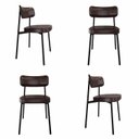 Ver imagem 1 de Cadeira Fixa com 4 Pés 50 x 44,7 x 83,8 cm com 4 Unidades Alloa Marrom/Café