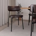 Ver imagem 3 de Cadeira Fixa com 4 Pés 50 x 44,7 x 83,8 cm com 4 Unidades Alloa Marrom/Café