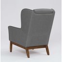 Ver imagem 4 de Poltrona Dekorien Milena Linho Cinza Escuro Alto Acabamento